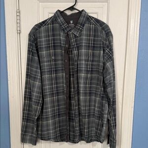 Kuhl Men's Plaid Shirt in Black and Gray